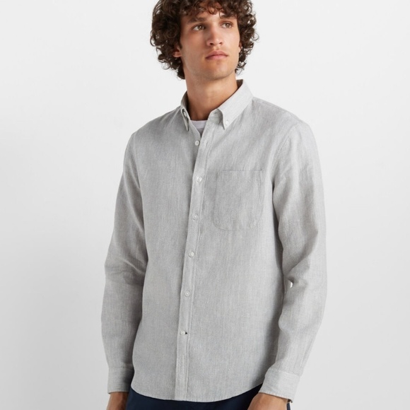 REVOLVE x Tom Ford Button down shirt Longsleeve Light Gray/Greige Minimalist 43 - Picture 1 of 13